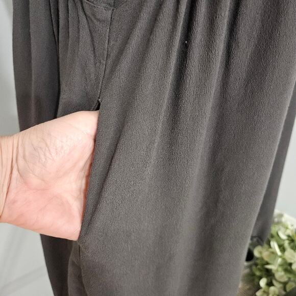 Grade & Gather Black Women's Tunic Dress Pockets Large Minimal Goth Witchy - Picture 6 of 15